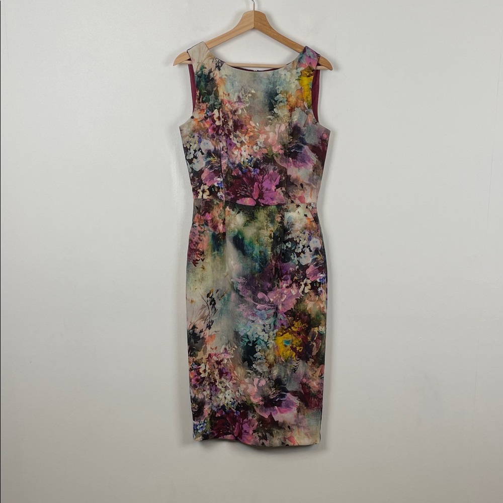 Single Los Angeles Floral Sleeveless Zip Back Lined Pockets Women 4 Sheath Dress